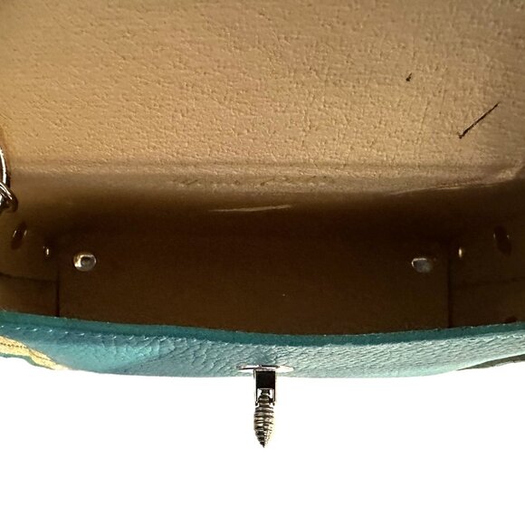 Gold Bee Handbag-Vera Pelle-Made In Italy-Leather Grab Handle Bag W/ Chain Strap - Picture 9 of 15